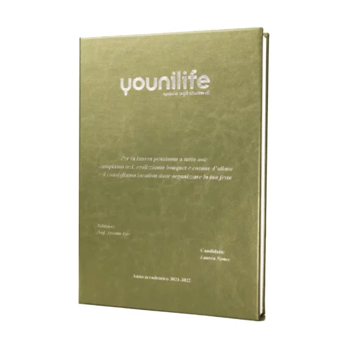 Tesi di laurea verde oliva metallizzato